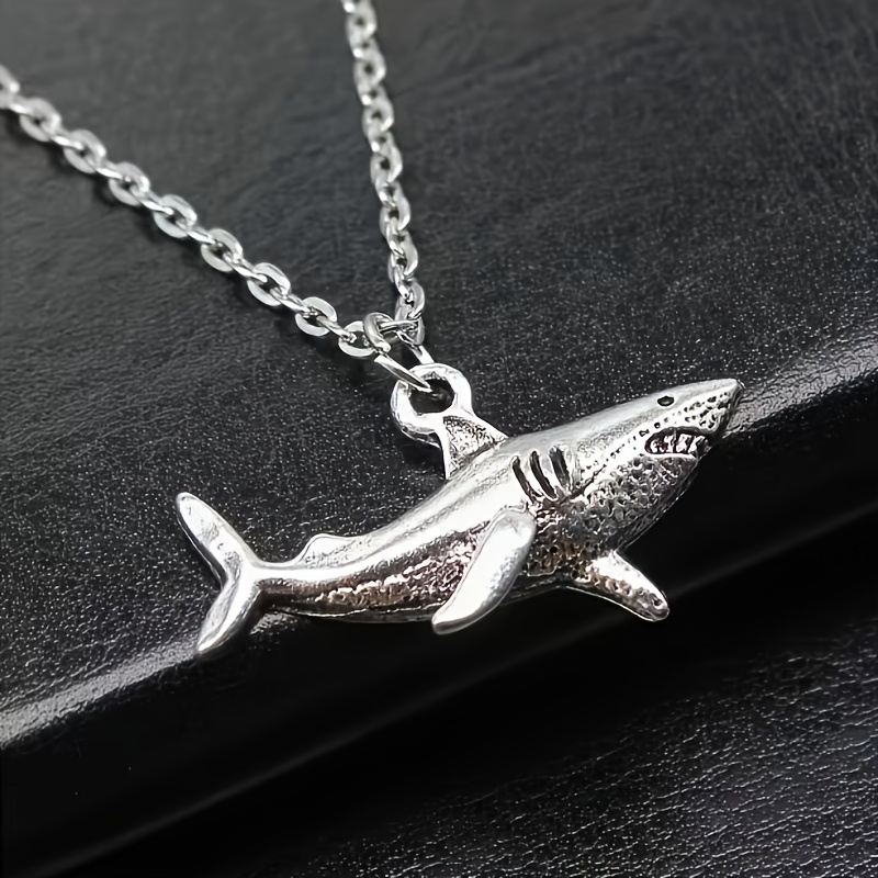 Creative Hip Hop Animal Ocean Shark Necklace & Earrings Set